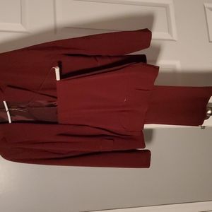 2 pc pant suit burgundy